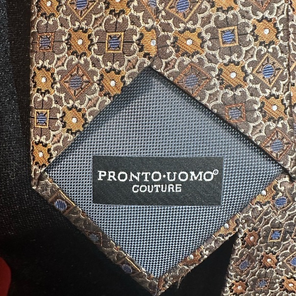 Pronto Uomo Couture Men's 100% Silk Tie - Picture 4 of 8
